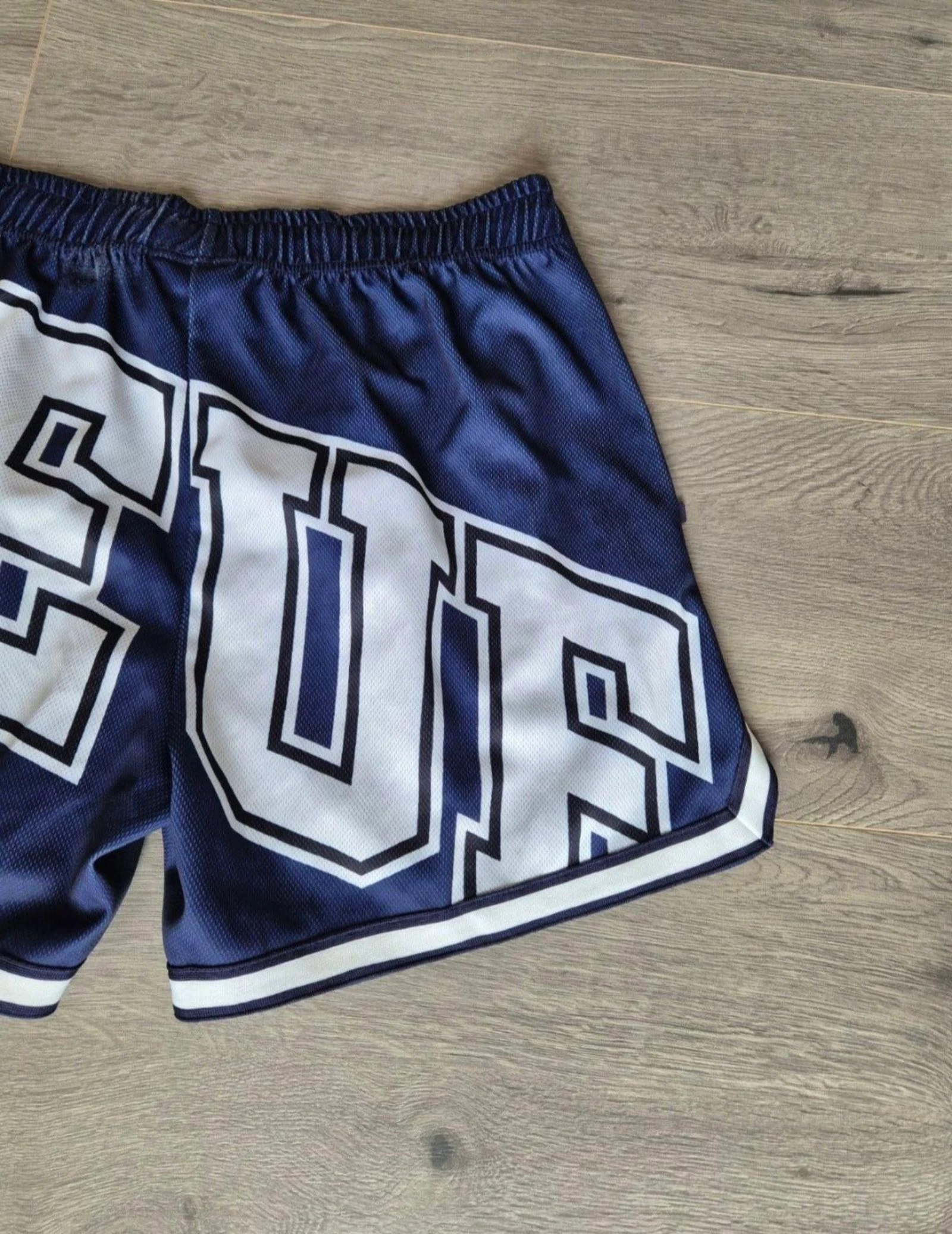 Clan de Banlieue Mesh Basketball Shorts Dark Blue / White – Sporty Shorts – photo 7